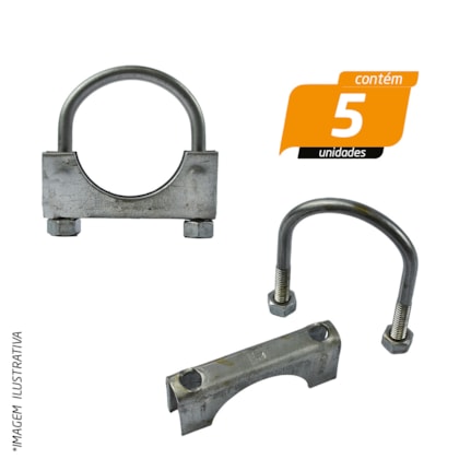 Abraçadeira "U" Aço Carbono 51mm 2" - Grehder - 5 Unidades