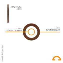 Arruela de Vedação em Fibra 5 x 10 x 1,5mm - 50 Unidades