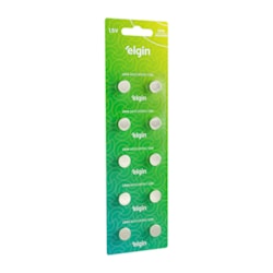 Bateria Alcalina LR44 Blister Elgin 10 Unidades