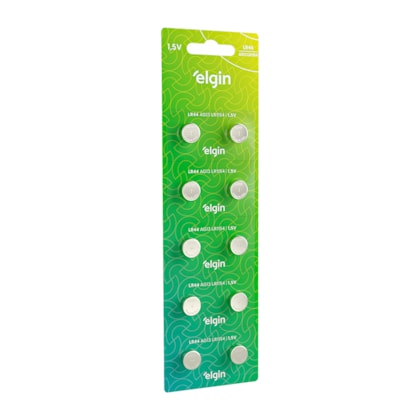 Bateria Alcalina LR44 Blister Elgin 10 Unidades