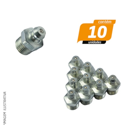 Bico Engraxadeira Reto 10mm - 10 Unidades