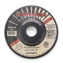Disco de Desbaste Aço Inox 13.300RPM 115 x 6,4 x 22,2 - KRONOS