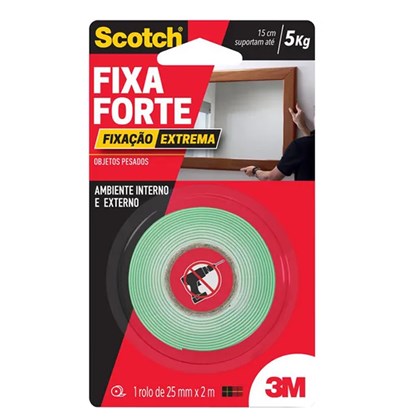 Fita Dupla Face Fixa Forte Extreme 24mm x 2m - 3M