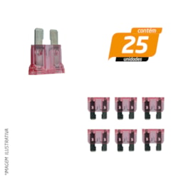 Fusível Encaixe 4A Rosa - Hikari - 25 Unidades