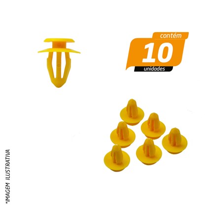 Grampo Amarelo do Forro das Portas Ford/ Audi/ Volkswagen/ Mercedes - Plastcar  - 10 Unidades