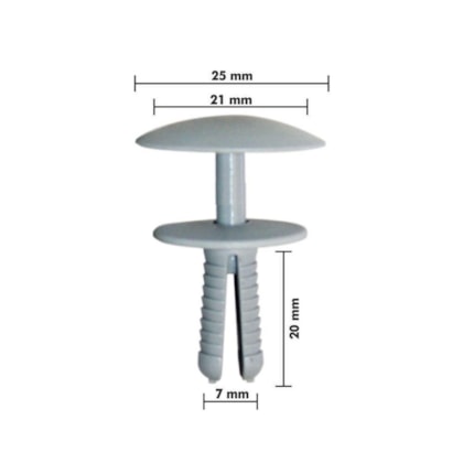 Grampo Cinza de Fixação do Teto Ford/ Audi/ BMW - 10 Unidades