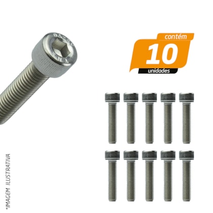 Parafuso Allen Inox Rosca Total 8 x 35mm - 10 Unidades