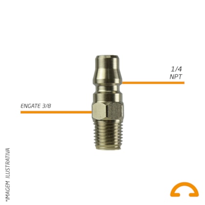 Pino para Engate 3/8 vazão Rosca Macho 1/4 NPT - Lubefer