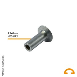 Rebite de Alumínio Semi Tubular 3,5 x 8mm - 100 Unidades