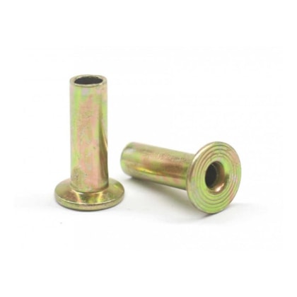 Rebite Ferro Bicromatizado Tubular 10mm x 10mm - Grehder - 100 Unidades