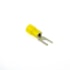 Terminal Forquilha Isolado Amarelo 4mm Fio 2,5 a 6mm - Crimper - 25 Unidades