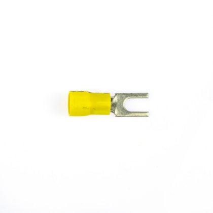 Terminal Forquilha Isolado Amarelo 4mm Fio 2,5 a 6mm - Crimper - 25 Unidades