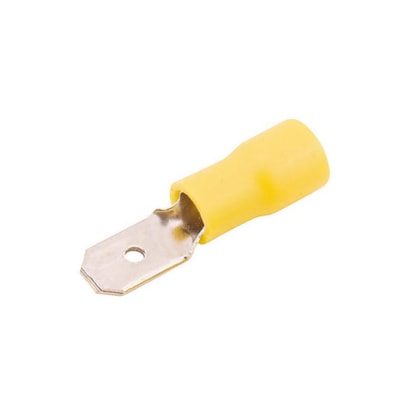 Terminal Isolado Macho Amarelo 2,5 a 6,0mm - Crimper - 25 Unidades