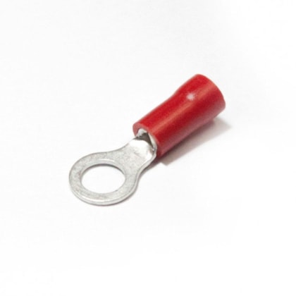 Terminal Olhal Isolado Vermelho 4mm fio 0,5 a 1,5mm - Crimper - 25 Unidades