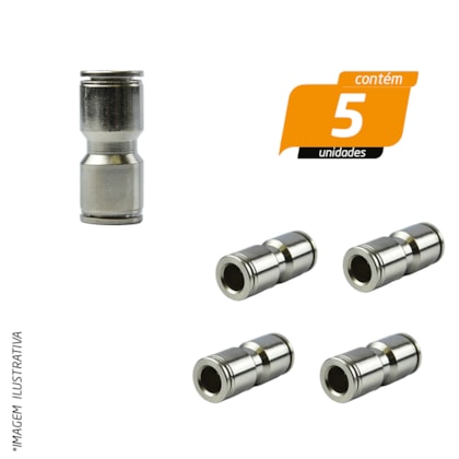 União Reta Instantânea 10mm - 5 Unidades